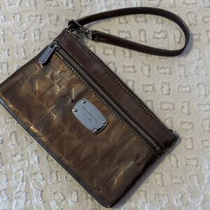 Michael Kors Metallic Brown Wristlet